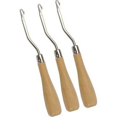 Knüpfnadeln Set 3 Stück Häkelnadeln Teppich Basteln Haarverlängerung Holz