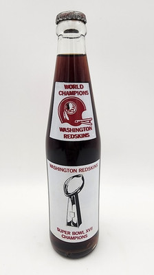 1983 Washington Redskins Super Bowl XVII 10oz COKE Bottle w/Schedule, unopened
