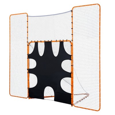 Uimoso 3-in-1 Lacrosse-Tor mit Netz, Rücklaufsperre und Zielscheibe in Orange