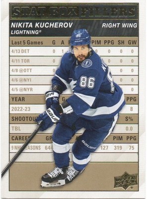 23-24 2023-24 Upper Deck 1 Nikita Kucherov GOLD Stat Box Fillers #SB-1 Lightning
