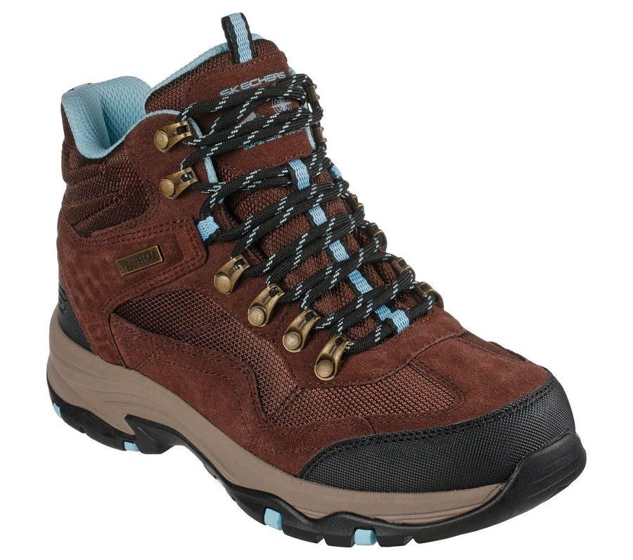 Skechers Women 167008 Trego Base Camp Waterproof Hiking Boots Sz 7.5 W Wide Fit