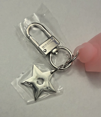 Dior Logo Pink Bag w/ Charm Pink Lip Oil Keychain Holder Mirror