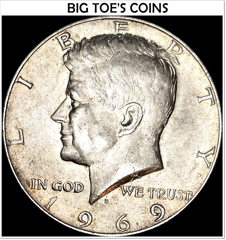 1969-D KENNEDY HALF DOLLAR 40 % SILVER,  BEAUTIFUL RARE  COIN, FAST SHIPPING