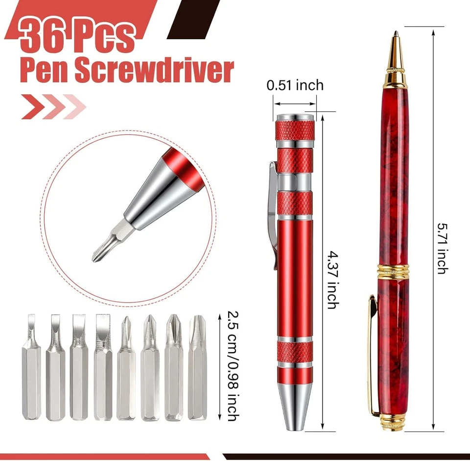 Multitool 8-in-1 Magnetic Pocket Screwdriver - Precision Red, Blue, Black - Image 4 of 4