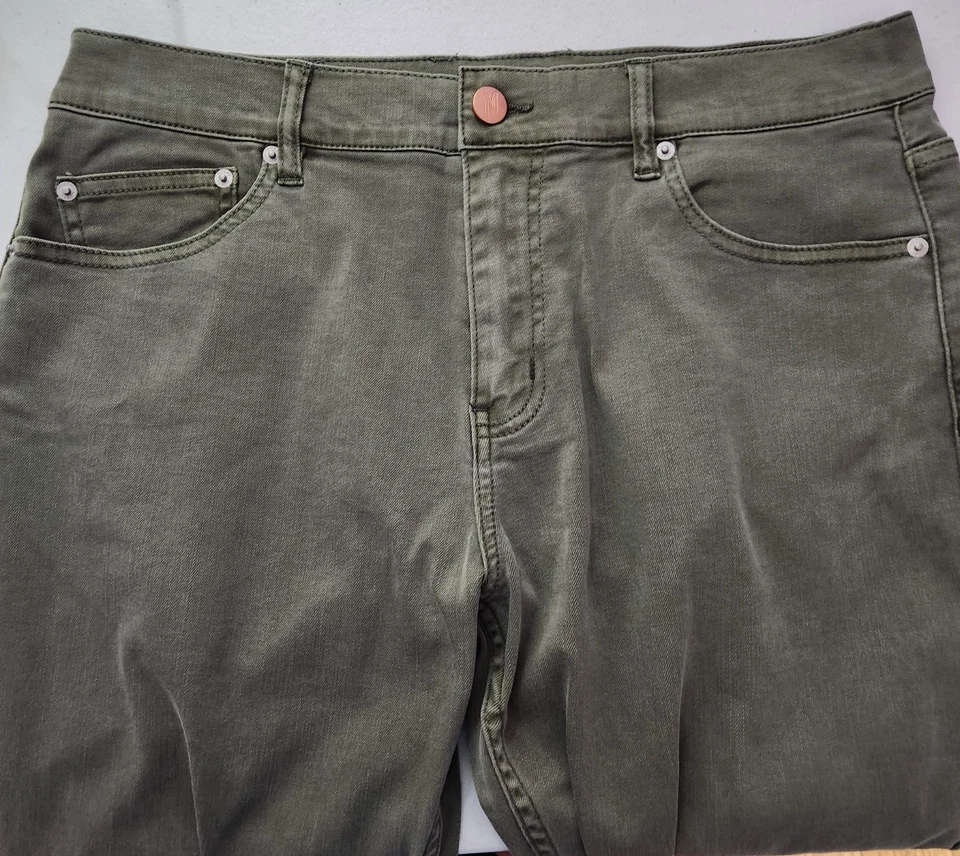 Pantalones de mezclilla para hombre Mugsy Hydes verde oliva 34x36 nuevos con etiquetas Foto 2 de 4