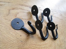 Rustic iron hook HAND FORGED BLACKSMITH Penny end Old English hook hanging hook