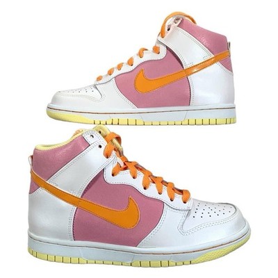Vintage Nike Dunk High Easter Egg Melon Perfect Pink Lemon 2009 Sneakers Size 5Y