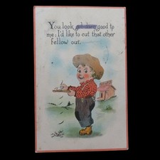 You Look Gol Darn Good to Me Southern Cowboy Posted 1913 Made in USA Postcard