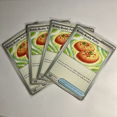 4x Buddy-Buddy Poffin 144/162 Temporal Forces Pokemon Playset x4 Cards