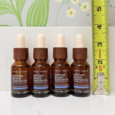4x Kreyol Essence Haitian Black Castor Oil  Light MINI 0.5oz Each, 2oz TOTAL