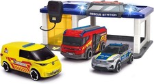 Dickie Toys SOS Station Feuerwehr Polizei Autos Licht Sound Batterien