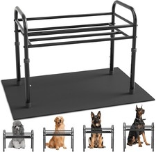 Raised Dog Bowl Stand for XLarge  Large Dogs,Table Height:8.7-13.4, Black-L