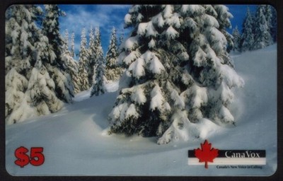 $5. Snow & Evergreens in Winter SPECIMEN Phone Card