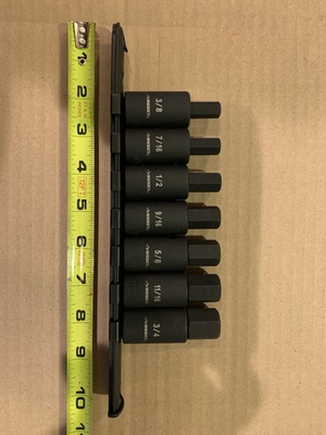 #ad #ad Husky 7 piece hex bit impact SAE socket set 3 4 to 3 8 new condition $15.00