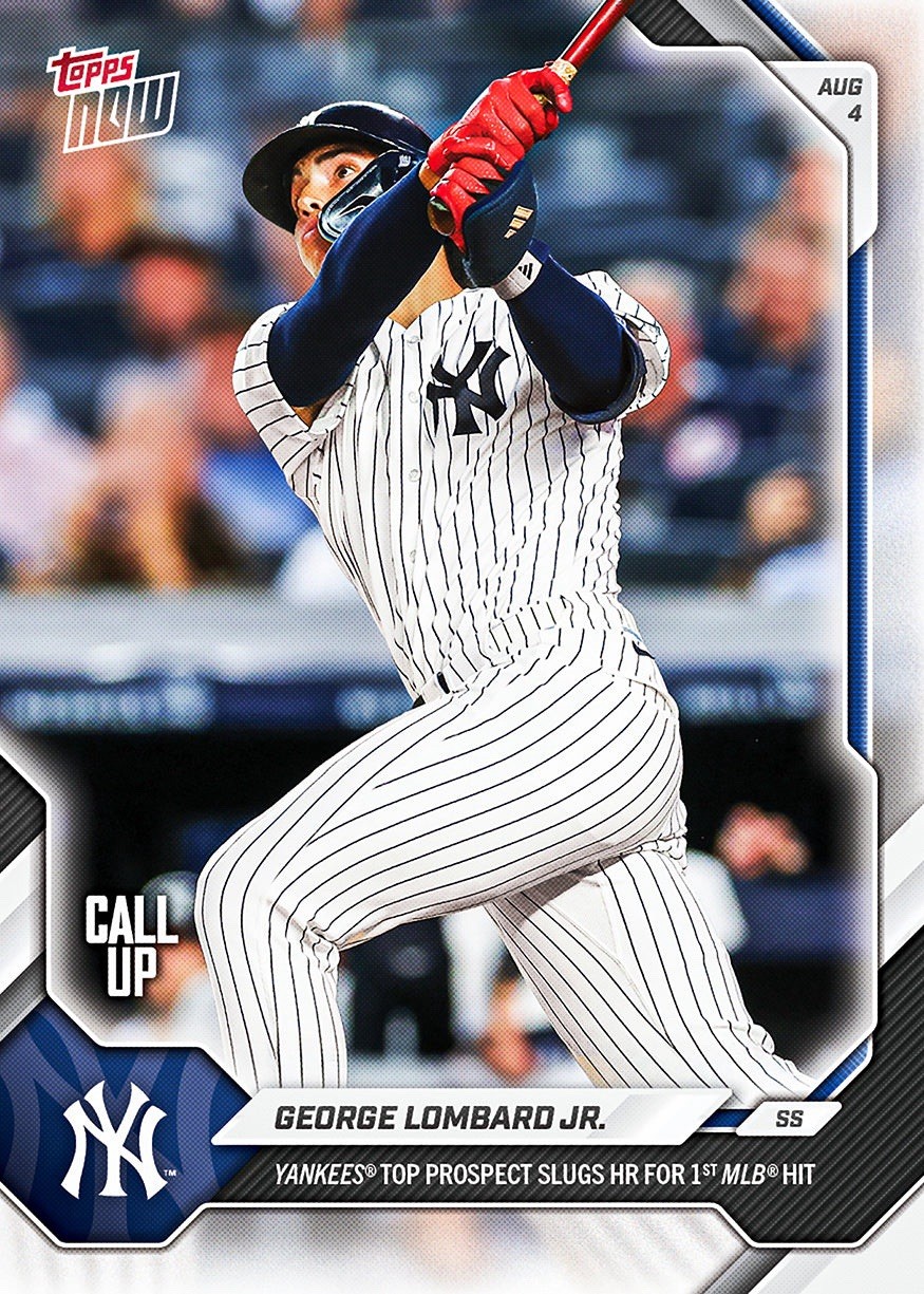 George Lombard Jr Call-Up 1st Hit HR Yankees 2026 MLB Topps NOW Card 521