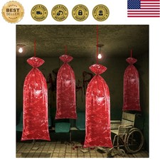 4 Pcs Halloween Bloody Body Bag Scary Bloody Bag Decor for Body Creepy Hallow...