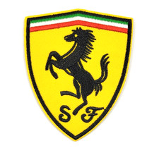 Ferrari Pferde Logo Racing Patch Bügelflicken gestickter Aufnäher gelb