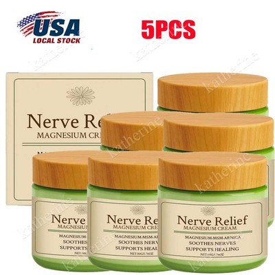 1-5x Nerve Relief Magnesium Cream With MSM & Arnica, Soothes Nerves & Non-Greasy