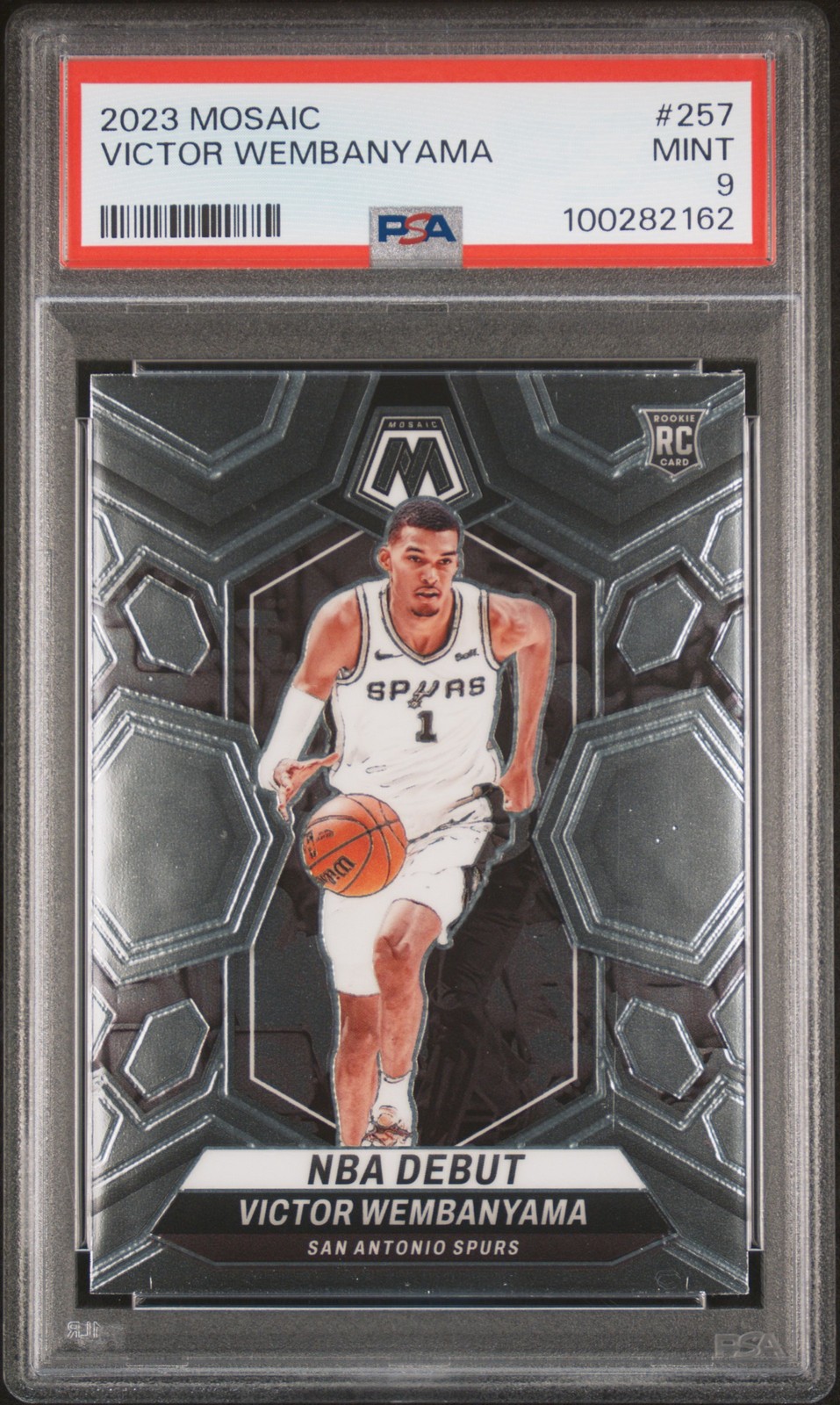 2023 PANINI MOSAIC #257 VICTOR WEMBANYAMA PSA 9