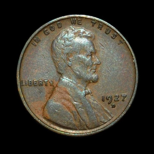 1927-D Lincoln Wheat Cent Extremely Fine (EF) Coin Solid coin