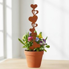 Metal Yard Accent Patio Decoration Heart Stake Cast Craftsmanship Outdoor Use