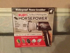 Ruby Horsepower Handheld Cordless Rechargeable Spinning Power Scrubber 