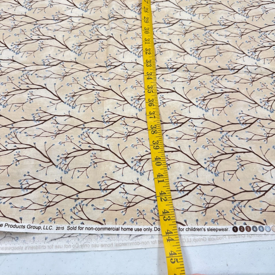 muelles tela beige acolchado coño sauce rama algodón 53x43 Foto 4 de 4