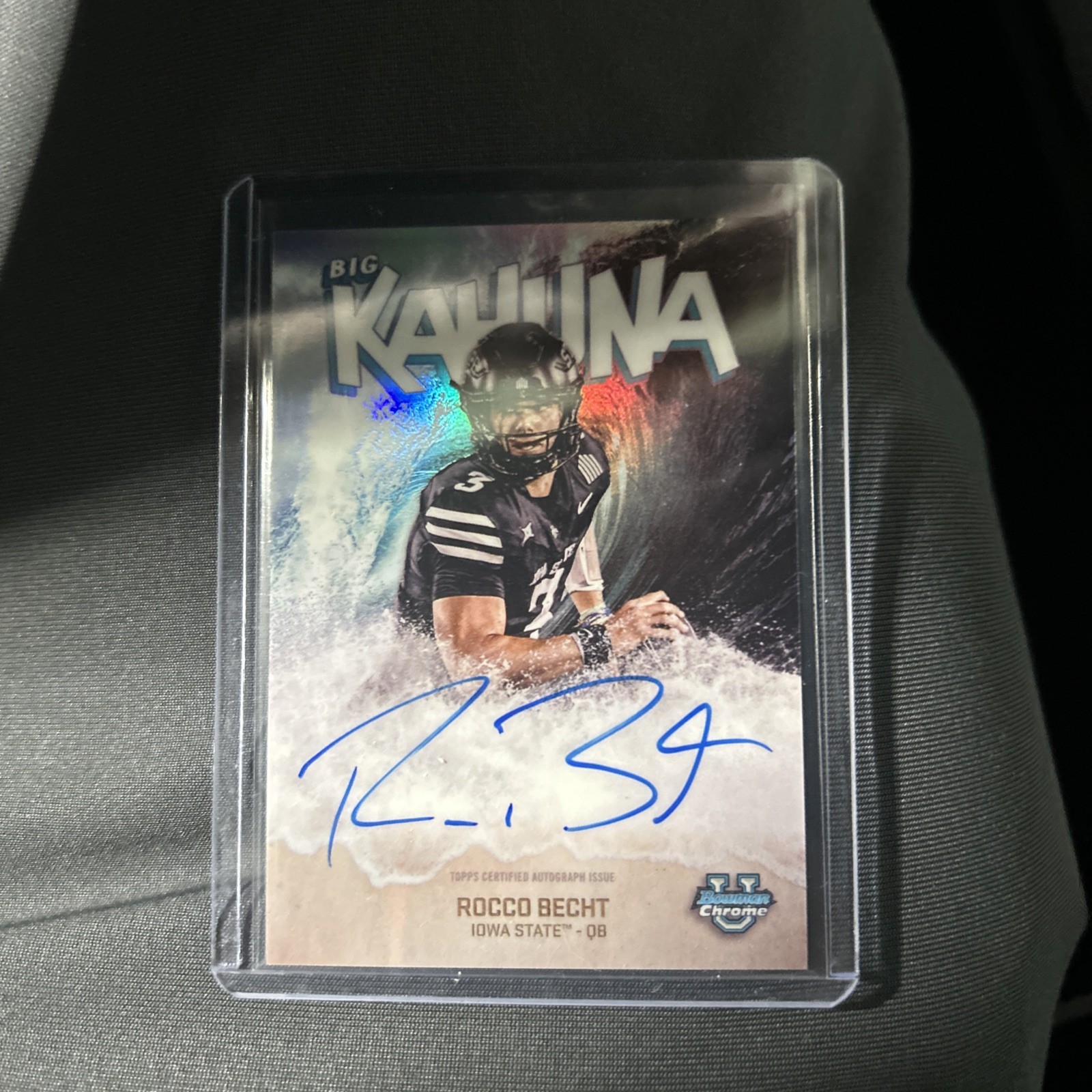 Rocco Becht 2025 Bowman University Chrome Big Kahuna Case Hit SSP Autograph