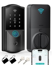 Built-in WiFi Smart Lock for Front Door, Fingerprint Keypad Deadbolt electr...