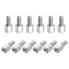 12Pcs Hex Spacer Screws, M3x6mm+5mm Nickel Plated Motherboard Standoffs