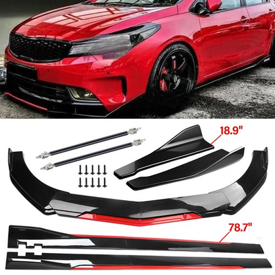 #ad For Kia K5 K4 K3 Front Bumper Lip Spoiler Splitter Kit 78.7quot; Side Skirt Rear Lip $86.99