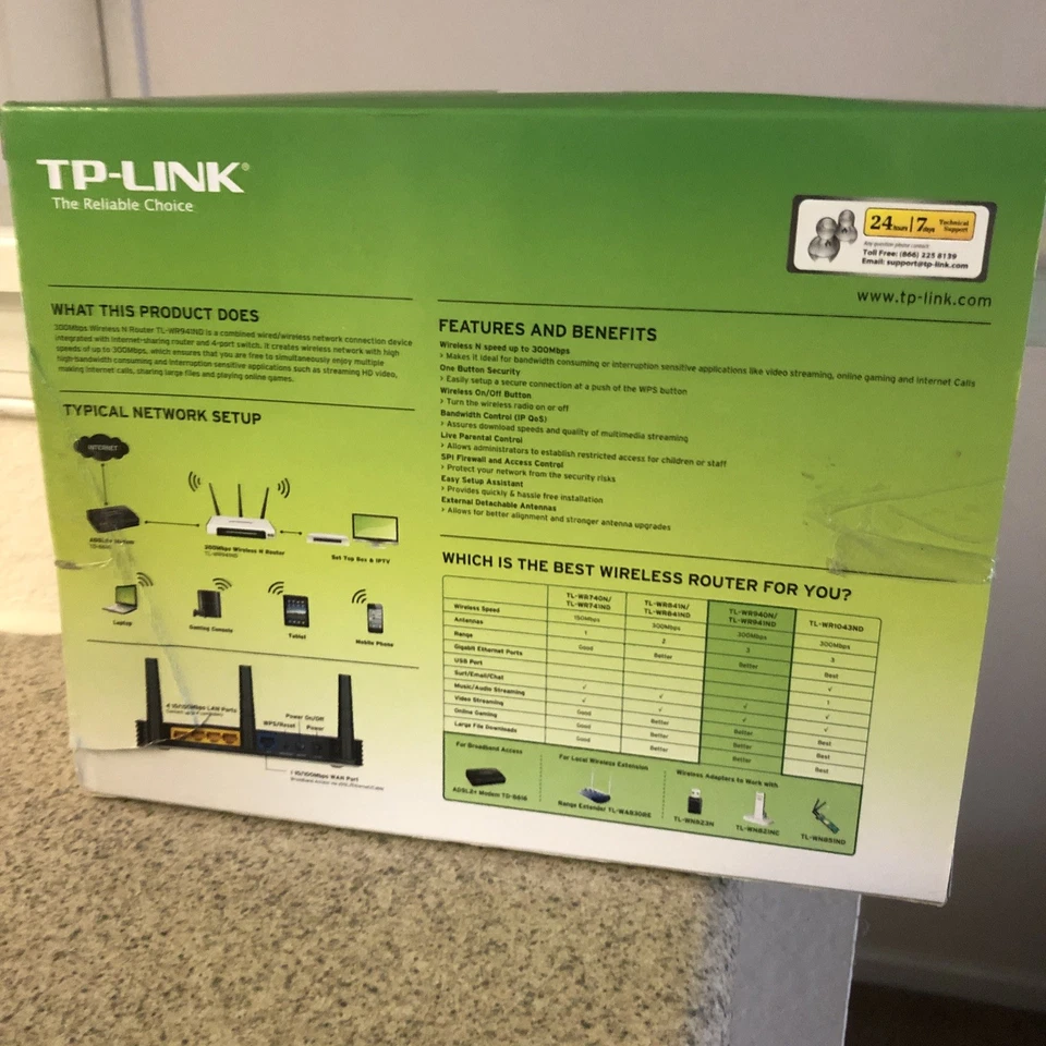 TP-Link TL-WR941ND 300Mbps Advanced Wireless N Router, Used, Tested - Image 3 of 4