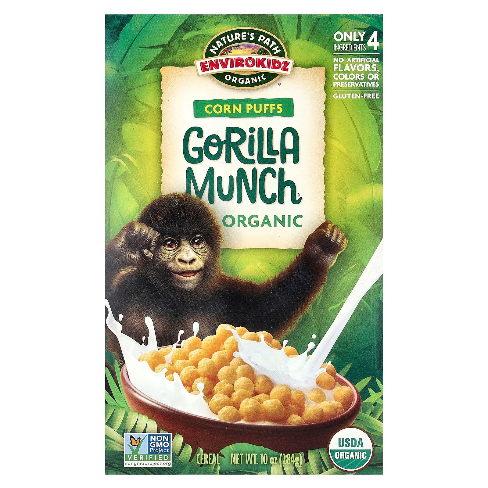 EnviroKidz Органические кукурузные хлопья Gorilla Munch 10 унций 284 г 2190₽