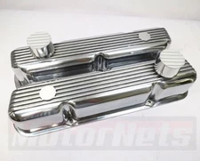 1967-97 SB Mopar 318 340 360 Valve Cover Kit Finned Nostalgic Polished Aluminum 