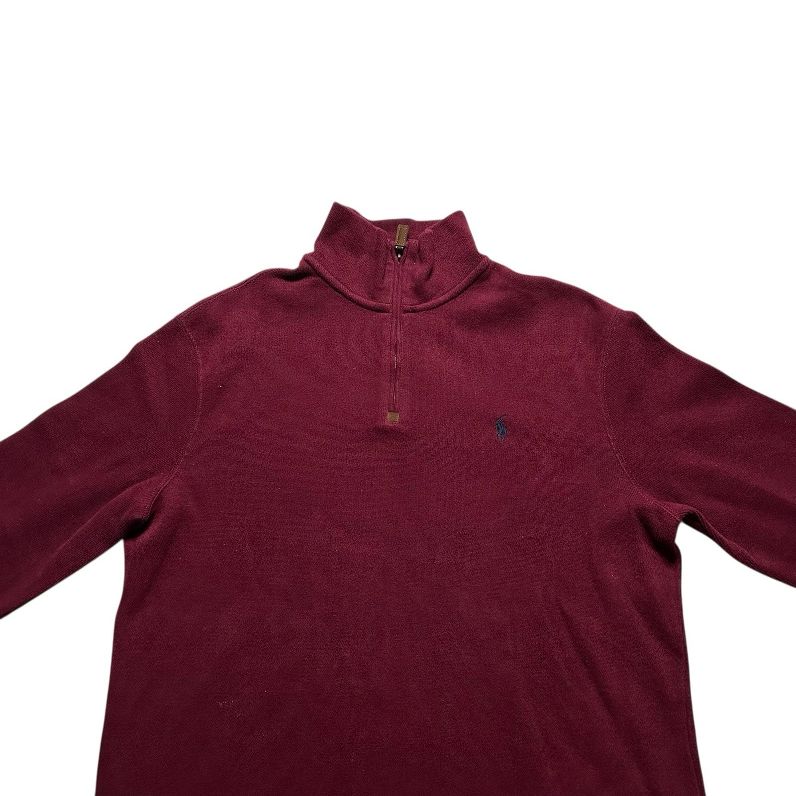 PONY Polo Ralph Lauren Maglione Pullover Uomo Polo Media Rosso Borgogna Cotone