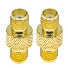 2 PCS SMA Female to SMA Female Antenna Connector Gender Changer Barrel Adapter