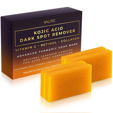 VALITIC Kojic Acid Dark Spot Remover Soap Bars with Vitamin C, Retinol, Collagen