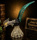 VTG Murano Style Art Glass Figurine Statue LONG TAIL PHEASANT Bird 10"L VGC MCM