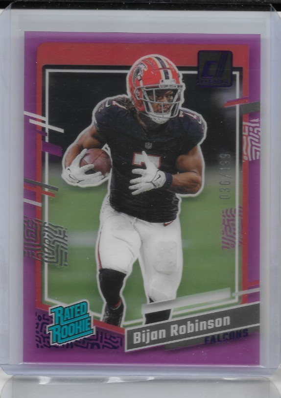 2023 Clearly Donruss Bijan Robinson Purple Rated Rookie Card #53  /199