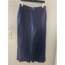 Nine West Women's Navy Blue Wide Leg Linen Pants Size 12