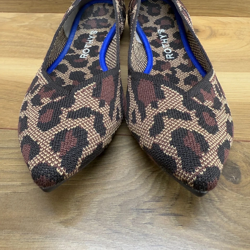 Ballet sin cordones Rothys Point Desert Cat para mujer 7 leopardo Foto 4 de 4