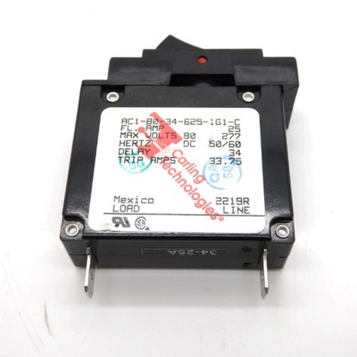 Carling Technologies AC1-B0-34-625-1G1-C 25A 277VAC 80VDC 1-Pole Circuit Breaker