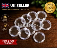 22.5 mm  Coin Capsules For Full Gold Sovereign - Clear Holders - Pack of  10