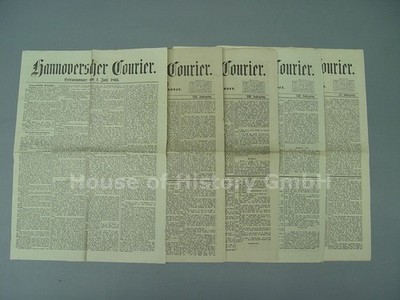 150679: 5 x Zeitung HANNOVERSCHER COURIER, Königreich Hannover, 1866