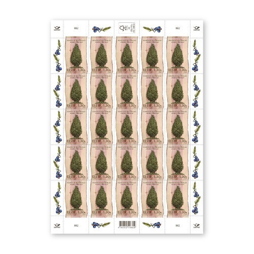 Stamp sheet of ESTONIA 2025 - Estonian forest trees – common Juniper - Picture 1 of 2