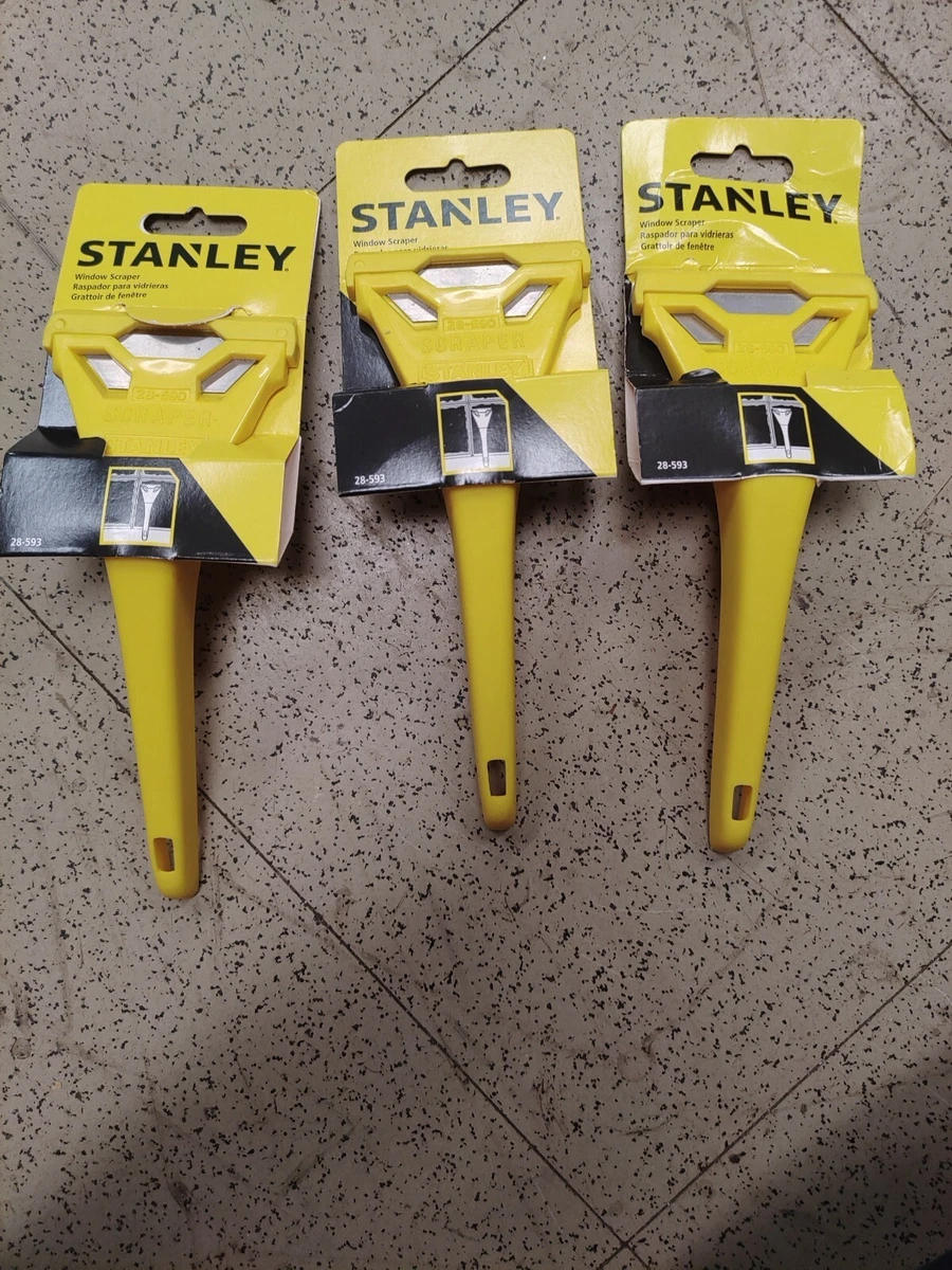 (3)-Stanley 7 Long Plastic Razor Window Mirror Paint Scraper 28-593