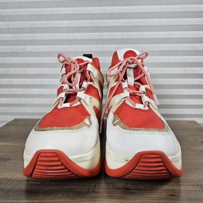 Michael Kors Olympia leather and textile scuba trainer sneakers shoes size 11 M
