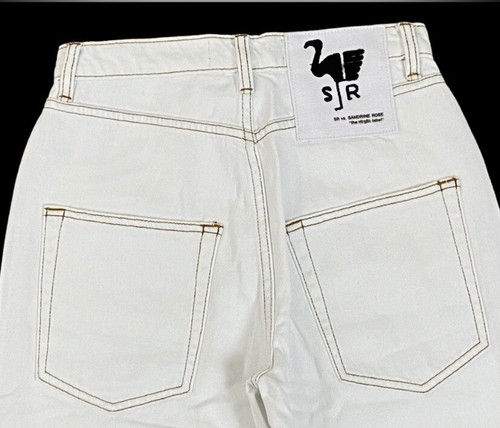 Neu mit Etikett Sandrine Rose x Free People hohe gerade Beinjeans weiß unverbindliche Preisempfehlung des Herstellers 172 $ - Bild 4 von 10