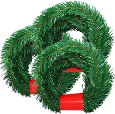 50 Feet Christmas Garland, 3 Strands Artificial Pine Garland Soft Greenery... 