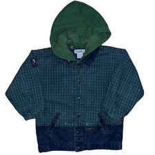 Vtg 90s Kids Gymboree Hip Hop Style Hoodie Button Jacket Large a15